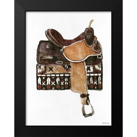 Saddle 1 Black Modern Wood Framed Art Print by Stellar Design Studio