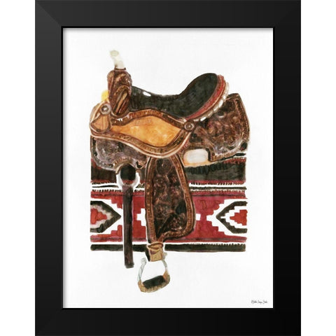 Saddle 2 Black Modern Wood Framed Art Print by Stellar Design Studio