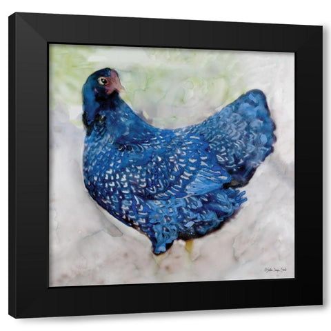 Rooster 2 Black Modern Wood Framed Art Print with Double Matting by Stellar Design Studio