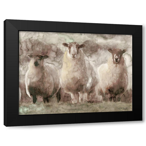 Three Sheep Black Modern Wood Framed Art Print with Double Matting by Stellar Design Studio