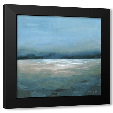 Dark Seascape Black Modern Wood Framed Art Print with Double Matting by Stellar Design Studio