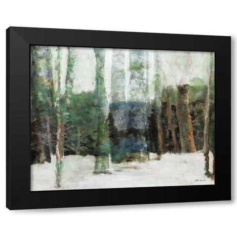 Winter Forest Black Modern Wood Framed Art Print with Double Matting by Stellar Design Studio