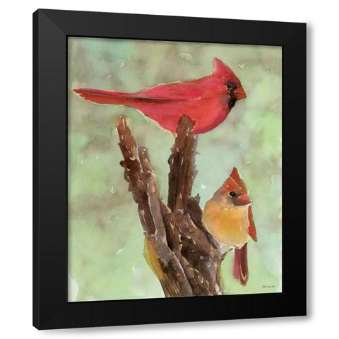 Cardinal 1 Black Modern Wood Framed Art Print by Stellar Design Studio