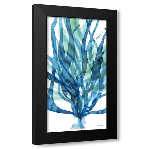 Soft Seagrass in Blue 1    Black Modern Wood Framed Art Print by Stellar Design Studio