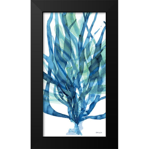 Soft Seagrass in Blue 1    Black Modern Wood Framed Art Print by Stellar Design Studio