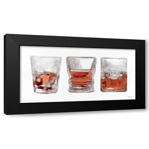 Bourbon Glasses 1 Black Modern Wood Framed Art Print with Double Matting by Stellar Design Studio