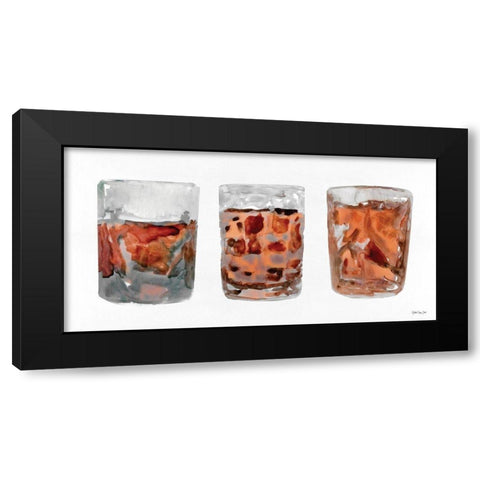 Bourbon Glasses 2 Black Modern Wood Framed Art Print with Double Matting by Stellar Design Studio