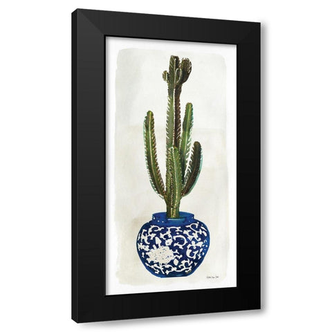 Cacti in Blue Pot 2    Black Modern Wood Framed Art Print by Stellar Design Studio