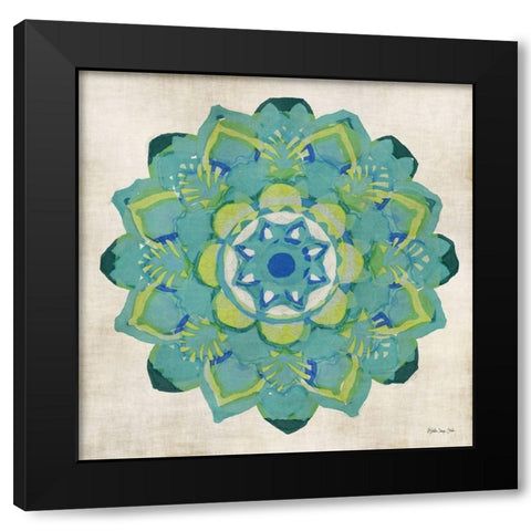 Global Pattern V Black Modern Wood Framed Art Print with Double Matting by Stellar Design Studio