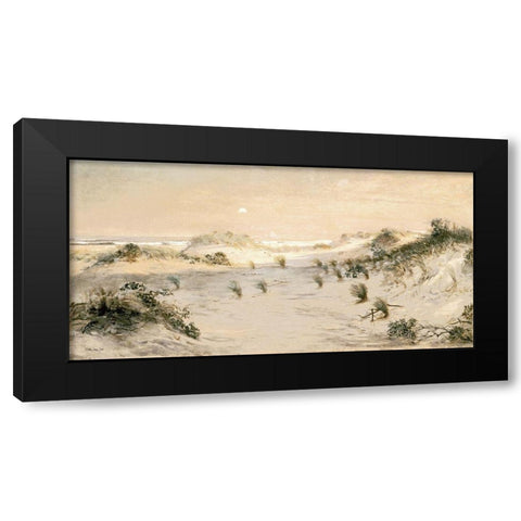 Beach Dunes Black Modern Wood Framed Art Print by Stellar Design Studio