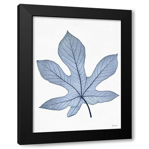 Indigo Nature Study III Black Modern Wood Framed Art Print with Double Matting by Stellar Design Studio