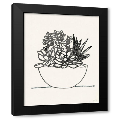 Succulent Basket I Black Modern Wood Framed Art Print by Stellar Design Studio