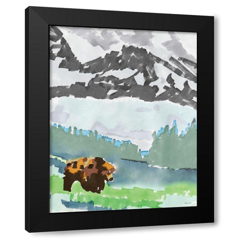 Mountain Grizzly 1    Black Modern Wood Framed Art Print by Stellar Design Studio