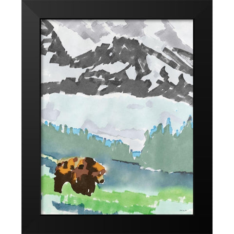 Mountain Grizzly 1    Black Modern Wood Framed Art Print by Stellar Design Studio