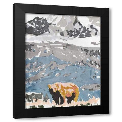 Mountain Grizzly 2   Black Modern Wood Framed Art Print with Double Matting by Stellar Design Studio