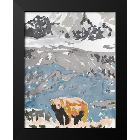 Mountain Grizzly 2   Black Modern Wood Framed Art Print by Stellar Design Studio