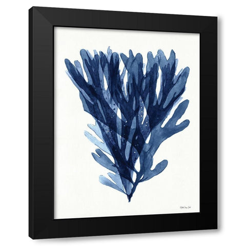 Transparent Indigo Sea Grass I     Black Modern Wood Framed Art Print by Stellar Design Studio