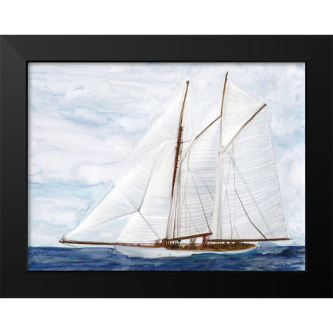 Sailing Black Modern Wood Framed Art Print by Stellar Design Studio