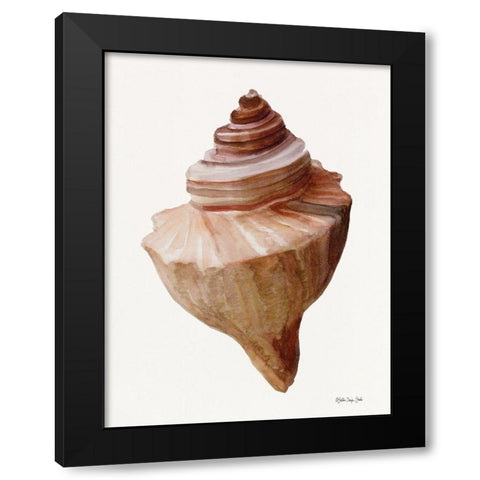 Neutral Shell Collection 4 Black Modern Wood Framed Art Print by Stellar Design Studio