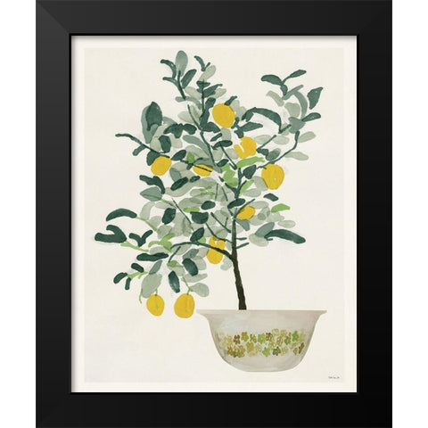 Lemon Tree II Black Modern Wood Framed Art Print by Stellar Design Studio