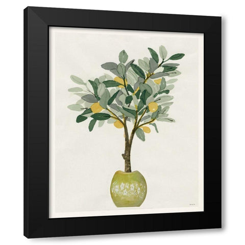 Lemon Tree III Black Modern Wood Framed Art Print with Double Matting by Stellar Design Studio