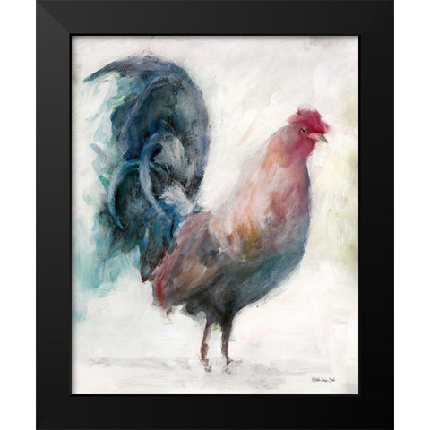 Transitional Rooster I Black Modern Wood Framed Art Print by Stellar Design Studio