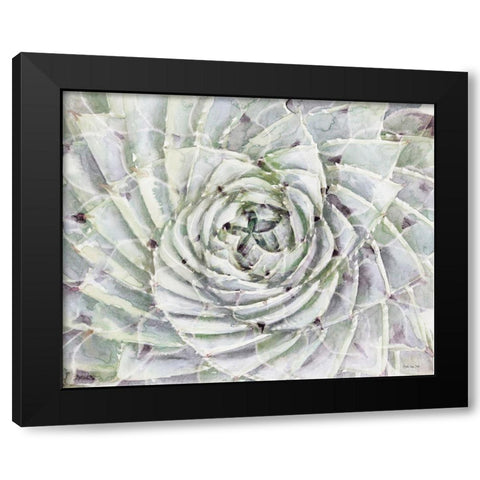 Succulent Macro  Black Modern Wood Framed Art Print by Stellar Designs Studio