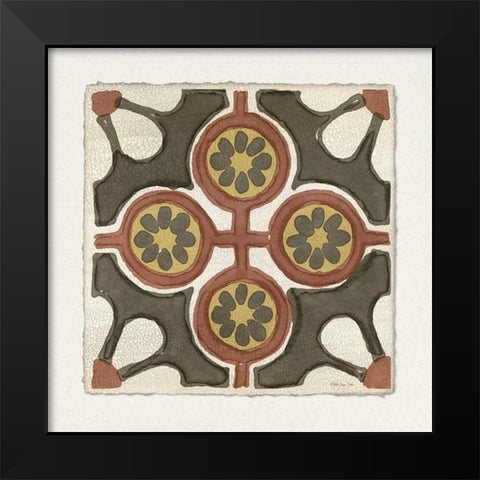 Moroccan Tile Pattern II Black Modern Wood Framed Art Print by Stellar Designs Studio