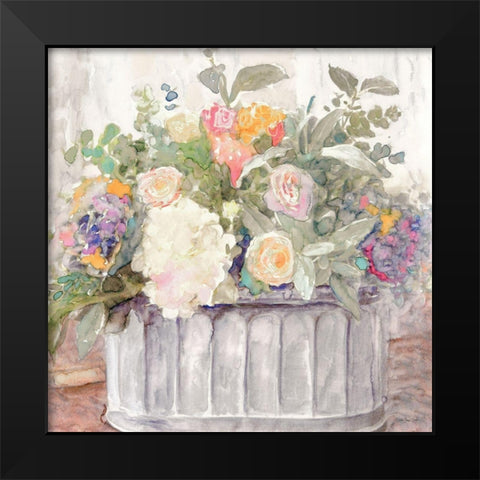 Table Bouquet I Black Modern Wood Framed Art Print by Stellar Designs Studio