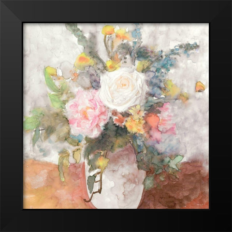 Table Bouquet 2 Black Modern Wood Framed Art Print by Stellar Designs Studio