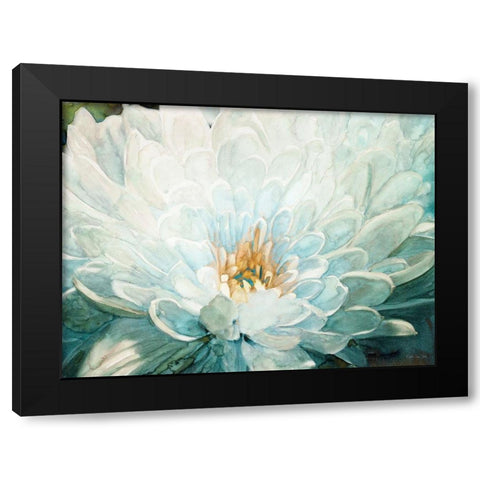 Morning Blossom Black Modern Wood Framed Art Print by Stellar Designs Studio