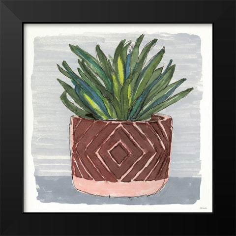 Potted Agave II Black Modern Wood Framed Art Print by Stellar Designs Studio