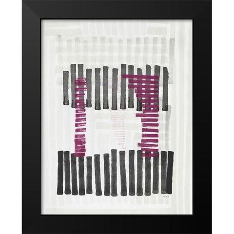 Intersecting Lines 1 Black Modern Wood Framed Art Print by Stellar Designs Studio