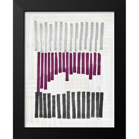 Intersecting Lines 2 Black Modern Wood Framed Art Print by Stellar Designs Studio
