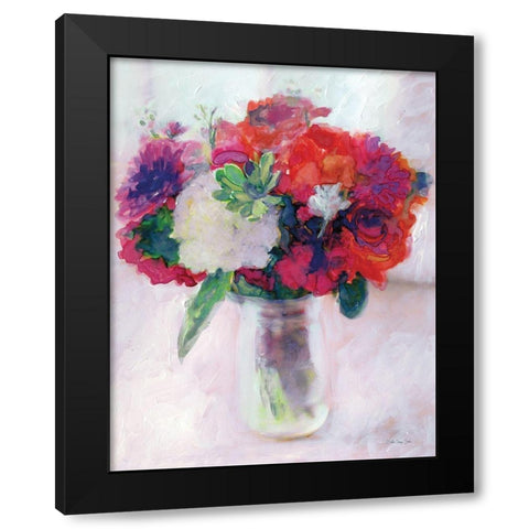 Dramatic Blooms 2 Black Modern Wood Framed Art Print with Double Matting by Stellar Design Studio