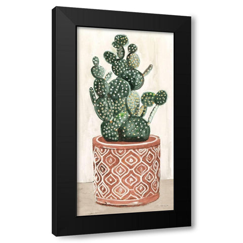 Cactus in Pot 1 Black Modern Wood Framed Art Print by Stellar Design Studio