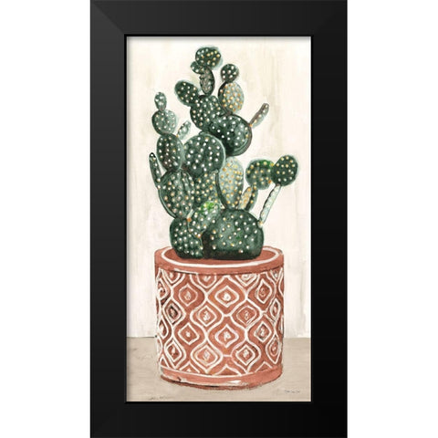 Cactus in Pot 1 Black Modern Wood Framed Art Print by Stellar Design Studio