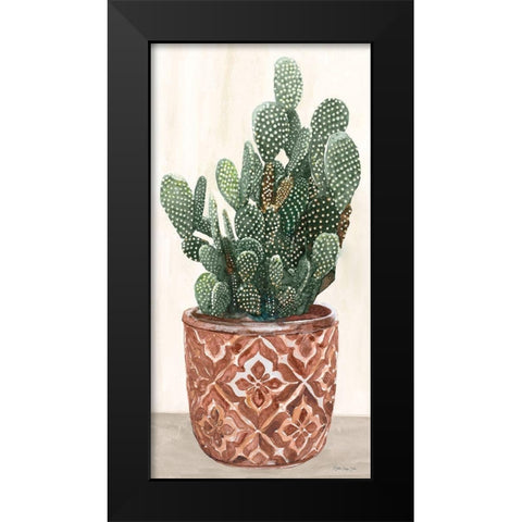 Cactus in Pot 2 Black Modern Wood Framed Art Print by Stellar Design Studio