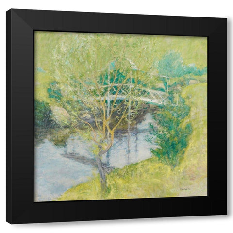 John Henry Twachtman - The White Bridge Black Modern Wood Framed Art Print by Stellar Design Studio