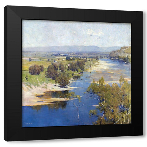 Arthur Streeton - Cremorne Pastoral Black Modern Wood Framed Art Print by Stellar Design Studio