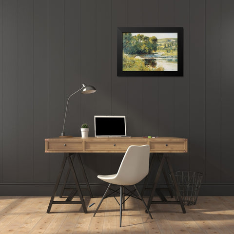 Landscape Black Modern Wood Framed Art Print by Stellar Design Studio