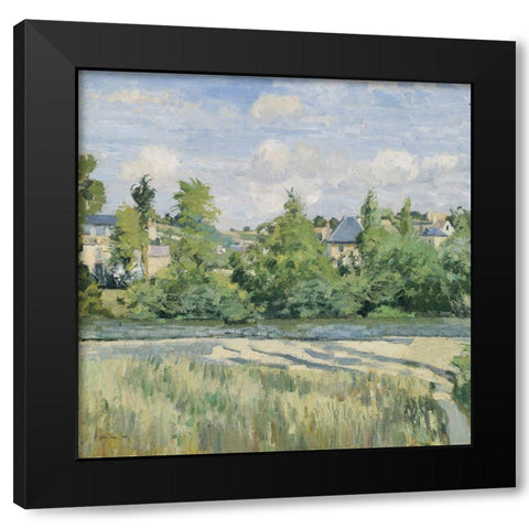 Land 1 Black Modern Wood Framed Art Print with Double Matting by Stellar Design Studio