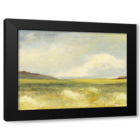 Land 2 Black Modern Wood Framed Art Print by Stellar Design Studio