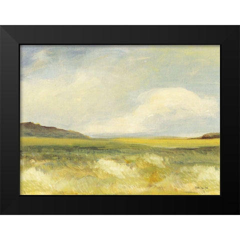 Land 2 Black Modern Wood Framed Art Print by Stellar Design Studio