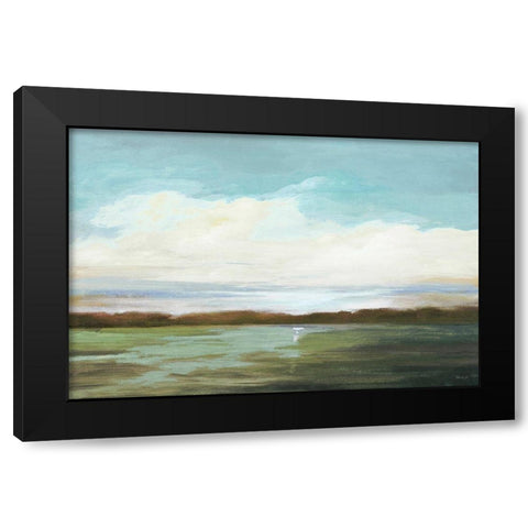 Land 6 Black Modern Wood Framed Art Print with Double Matting by Stellar Design Studio