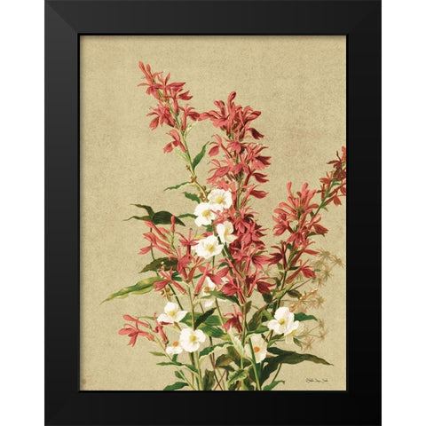 Meadow Flowers 2 Black Modern Wood Framed Art Print by Stellar Design Studio