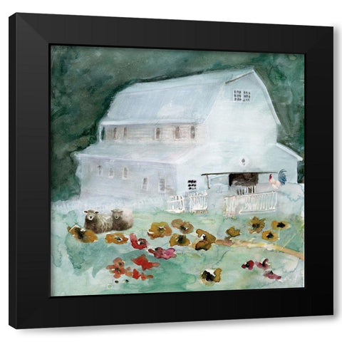 The Old Homestead Black Modern Wood Framed Art Print by Stellar Designs Studio
