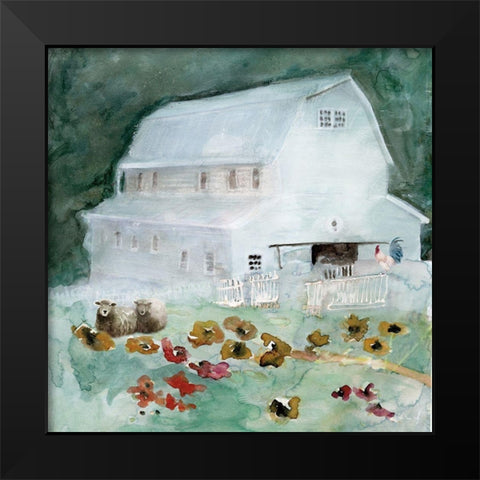 The Old Homestead Black Modern Wood Framed Art Print by Stellar Designs Studio