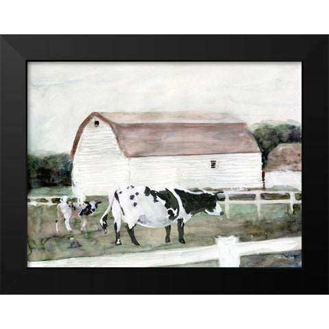 Country Farm     Black Modern Wood Framed Art Print by Stellar Design Studio