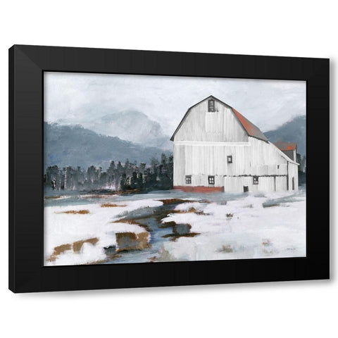 The Old Barn   Black Modern Wood Framed Art Print with Double Matting by Stellar Design Studio